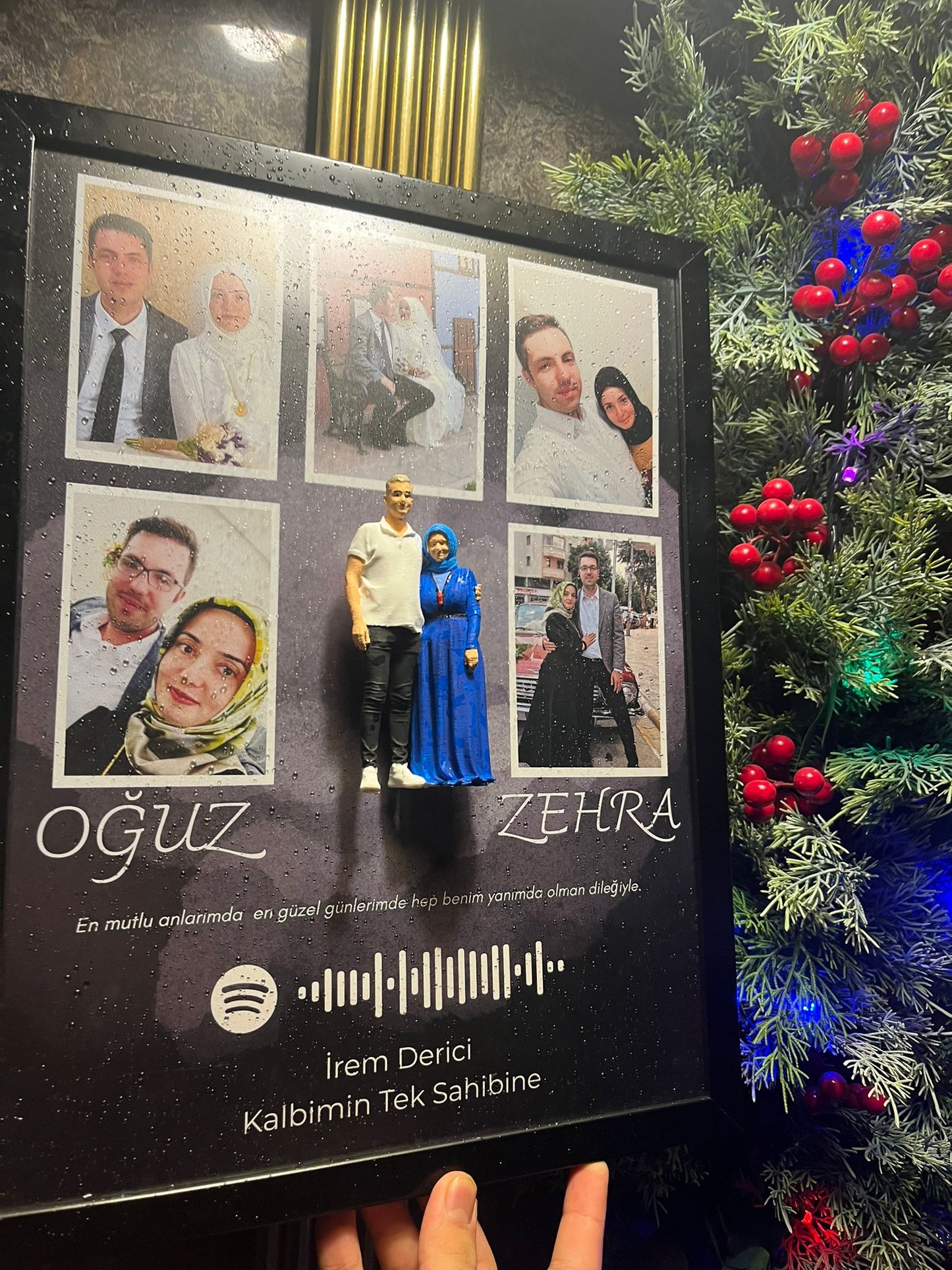 Çift Tablosu Kişisel Spotify Kodlu Foto Kolaj Çerçeve - En Güzel Anılarınız Duvarınızda